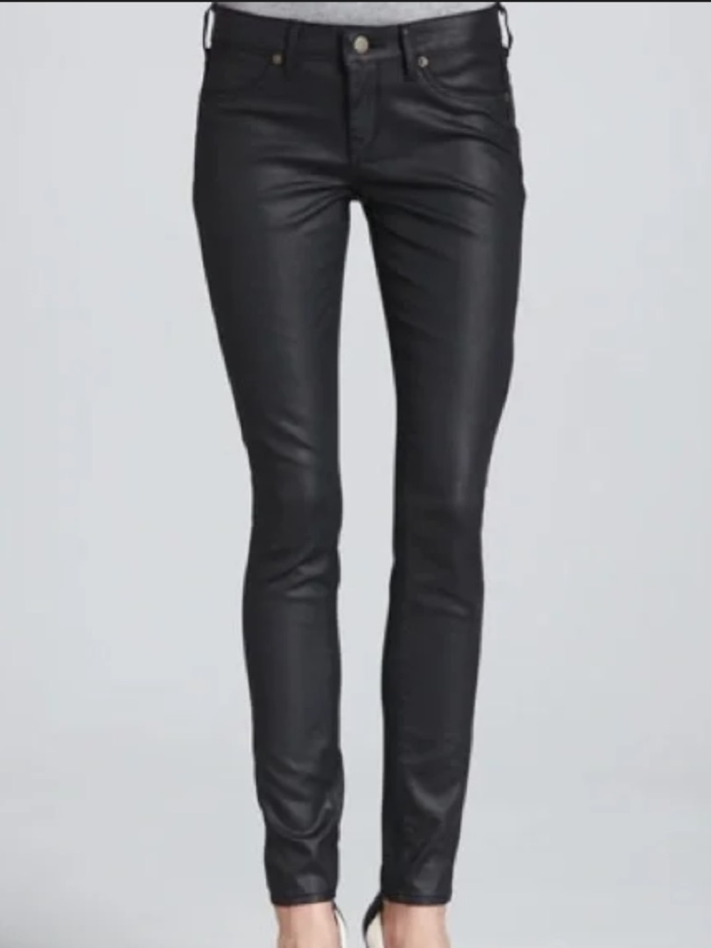 Rich & Skinny Black Coated Jeans | Sleek Skinny Fit